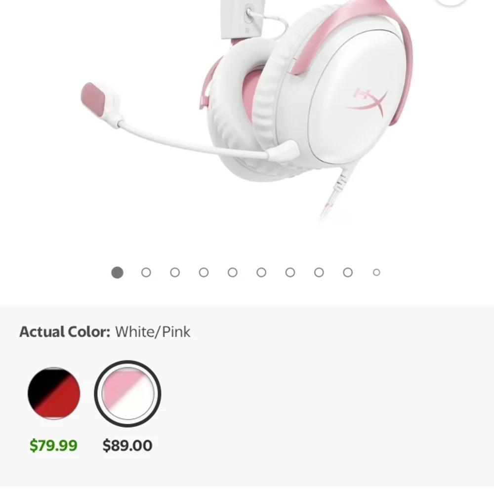 HyperX White and Pink Gaming Headset